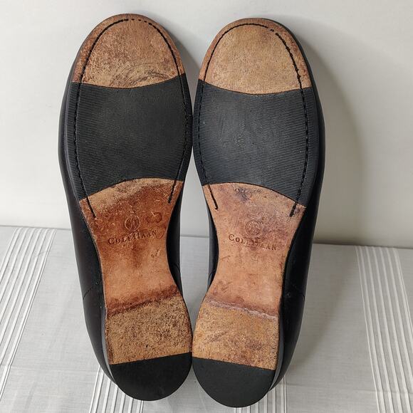 Cole Haan Leather Slip On Flats Loafers Black Weave Women's Size 8B - Picture 5 of 11